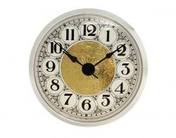 2-7/8 Fancy White Arabic Clock Insert - Silver Bezel